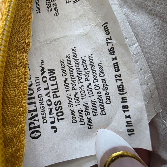 Opalhouse Jungalow Arabesque Pattern Textured Square Pillow Cover Yellow 18x18 - Picture 7 of 7